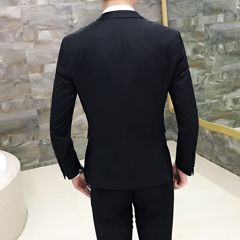 Men's set, classic suit jacket, Korean style, 3 piece set, slim fit 4