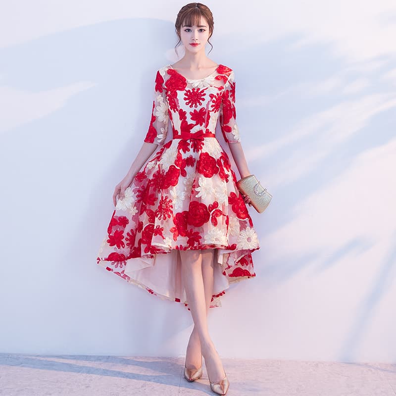 Fashionable evening dress, city style, asymmetric cut 2