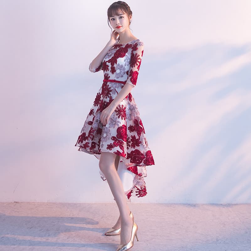 Fashionable evening dress, city style, asymmetric cut 3