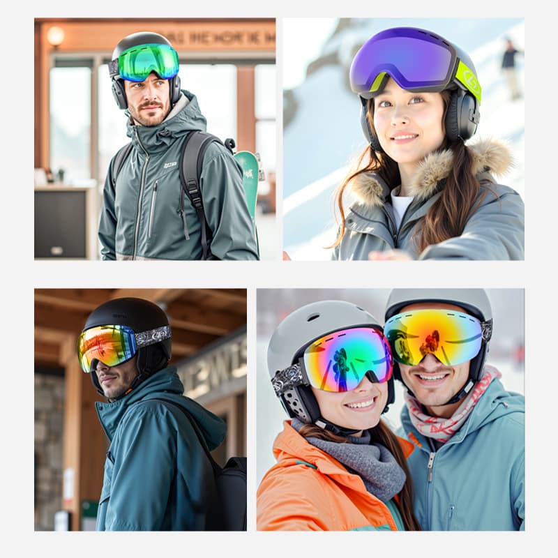 Ski double-layer travel glasses anti-fog outside climbing, windproof polarising equipment 4