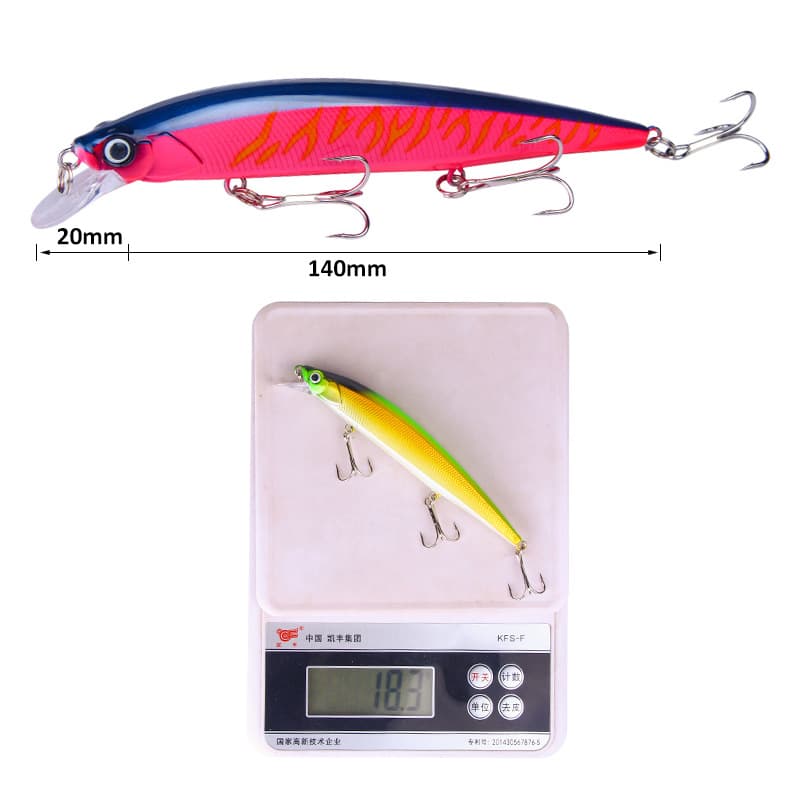 Luya bait 14cm/18.3g long -shot lead block floating moisture rice fish bait simulates bait hard bait fake bark bass 5