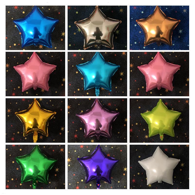 18 -inch pentagram monochrome aluminum film balloon birthday wedding festival party activity decorative supplies optical balloon 1