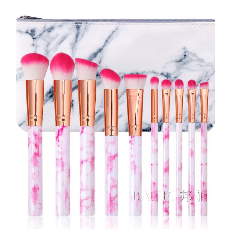 Marble brush, face blush, organizer bag, 10 pieces, (Physicals) 3