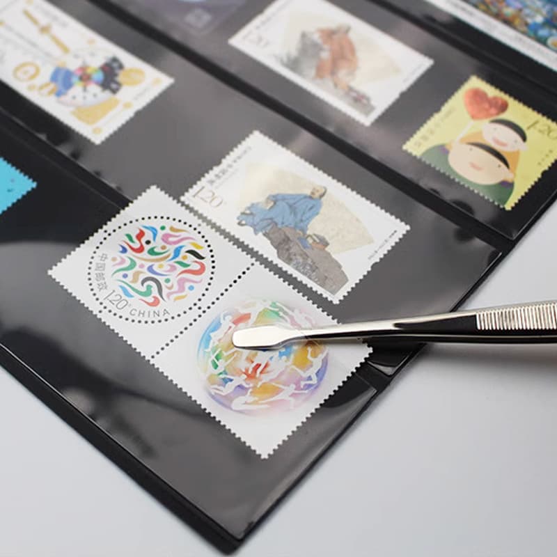 Jiu Kong Stamp Favorite Live Page Philately Book Bank Coin Standard 9 -hole Double -sided black bottom 1234567 lines 3