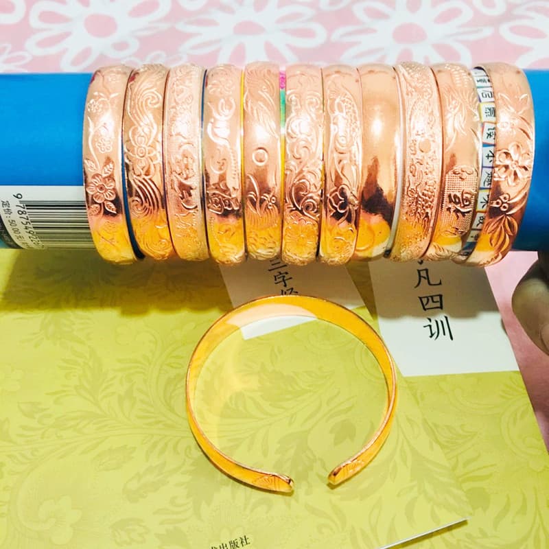 Copper Ethnic Bracelet - 10mm Dragon Phoenix Design