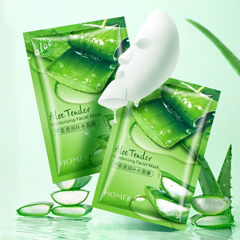 Face mask, moisturizing aloe vera gel for skin care, 10 pieces, shrinks pores, oil sheen control 2