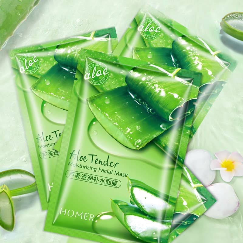Face mask, moisturizing aloe vera gel for skin care, 10 pieces, shrinks pores, oil sheen control 4