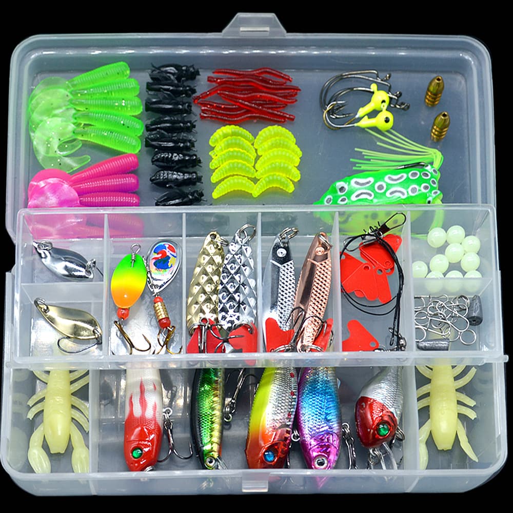 Classic Lure Kit - Freshwater Saltwater Fishing Baits Spinners Soft Baits (LYTZ-109) 1