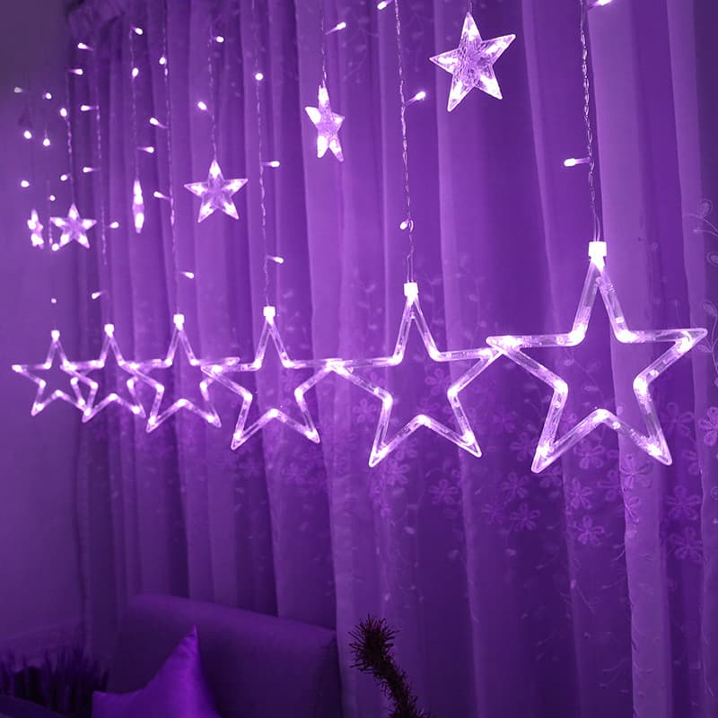 LED Star Lantern Wedding Lighting Pentagram Curtain Lights full of star -like interior decorative lamps 3
