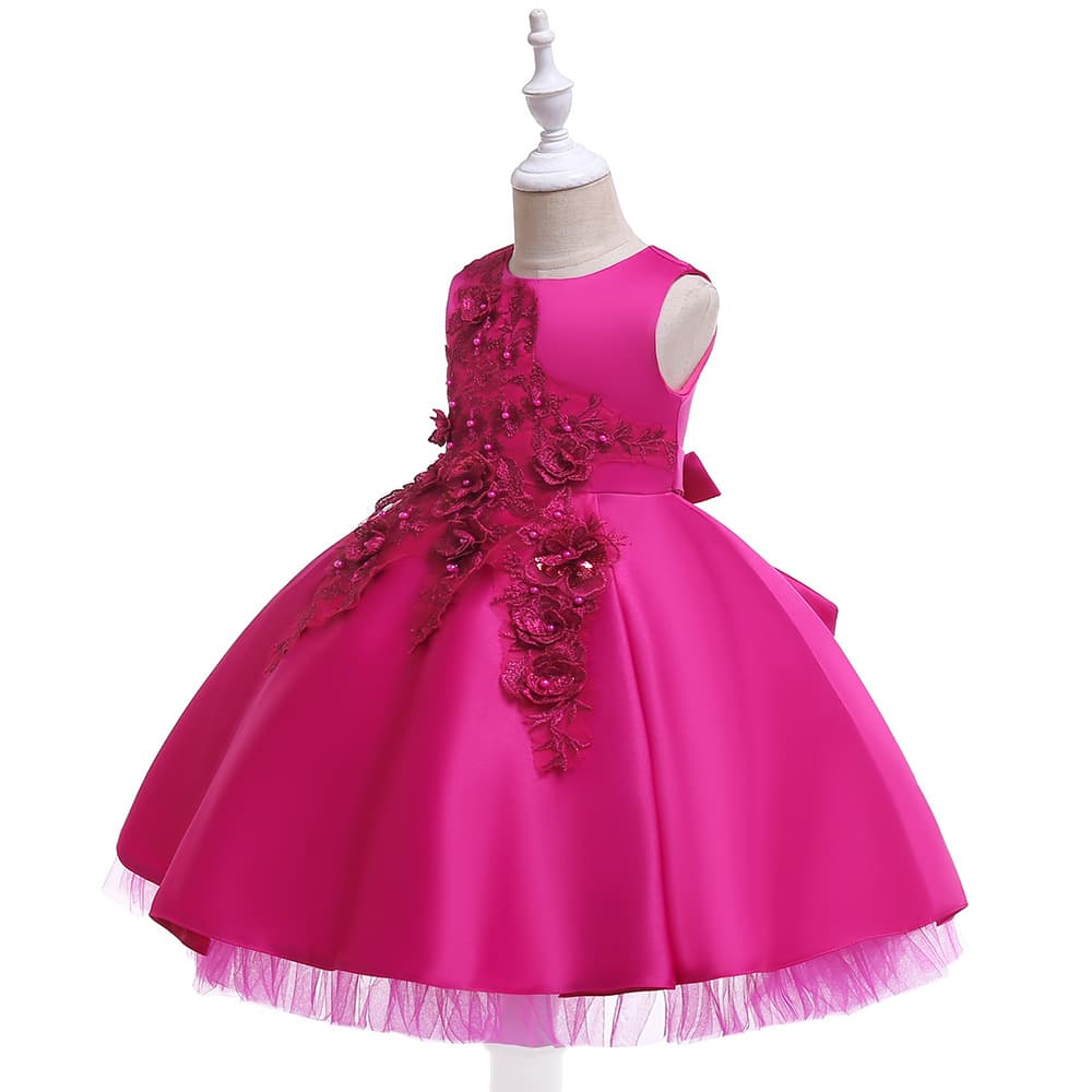 Small princess costume, wedding dress, evening dress, piano performance costume, new collection, flowered 3