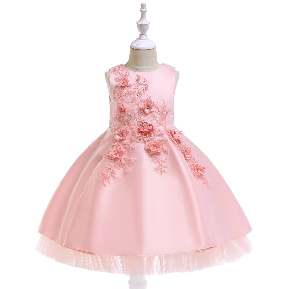 Small princess costume, wedding dress, evening dress, piano performance costume, new collection, flowered 4