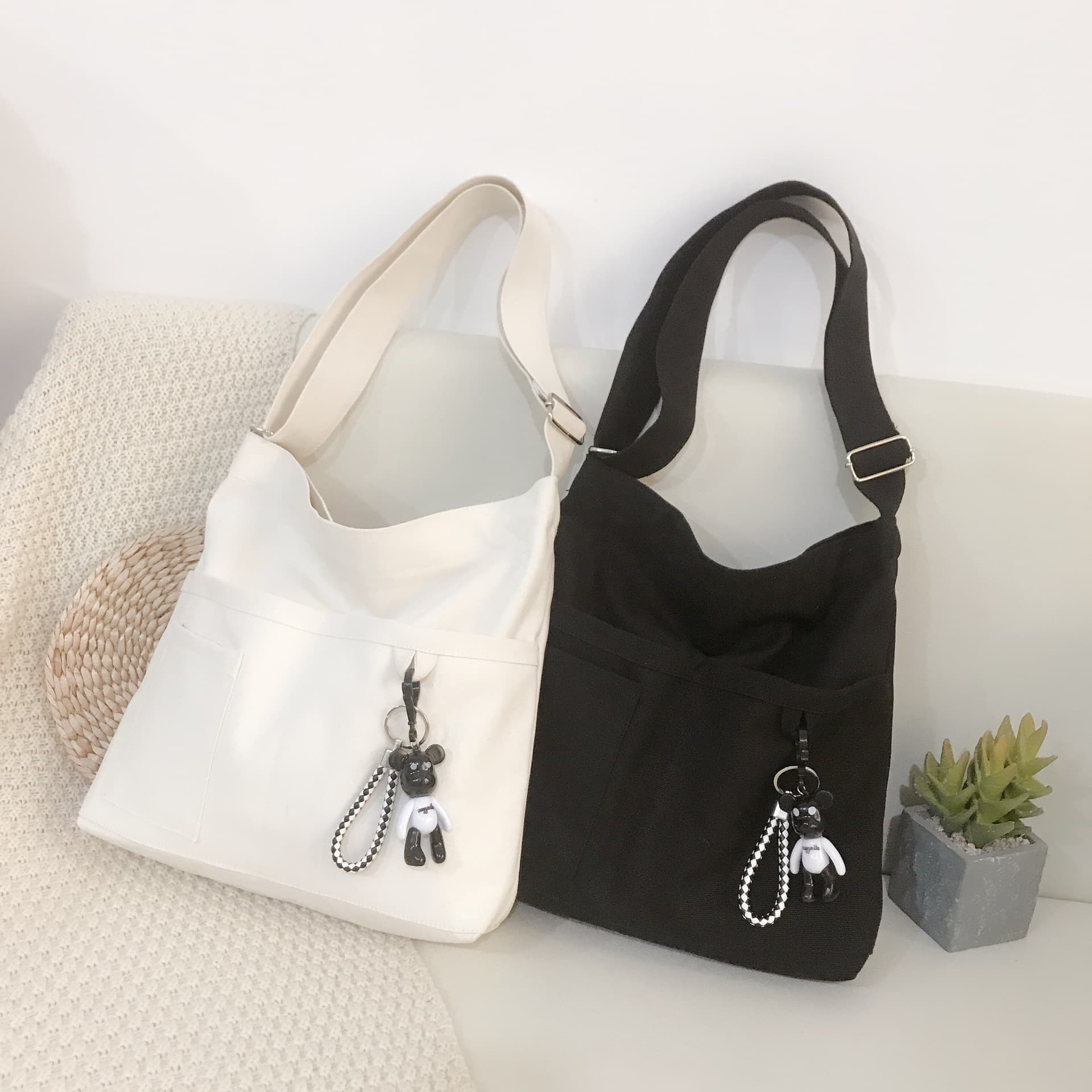 Shopping bag, capacious cloth bag, one-shoulder bag, Korean style 3