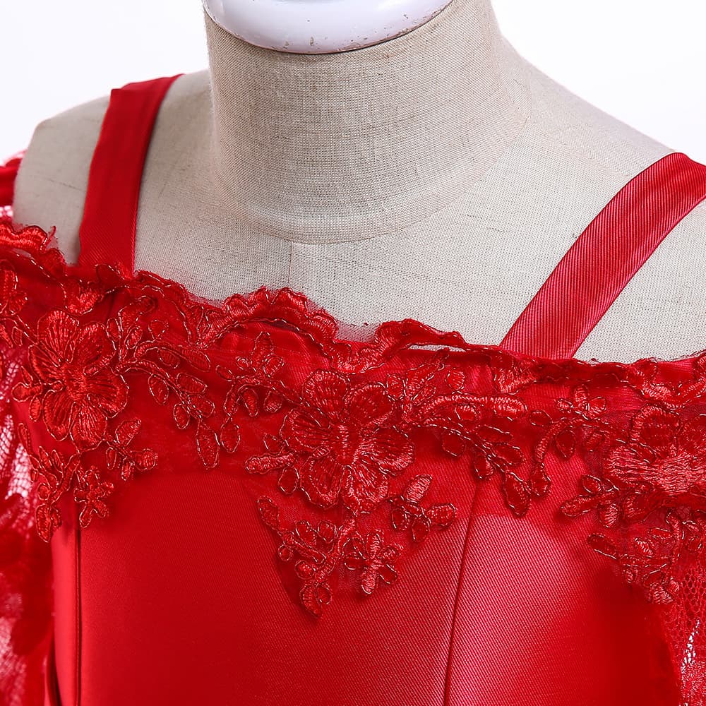 (Cross-border trading), evening dress, lace skirt, long-sleeve, small princess costume, open shoulders 5