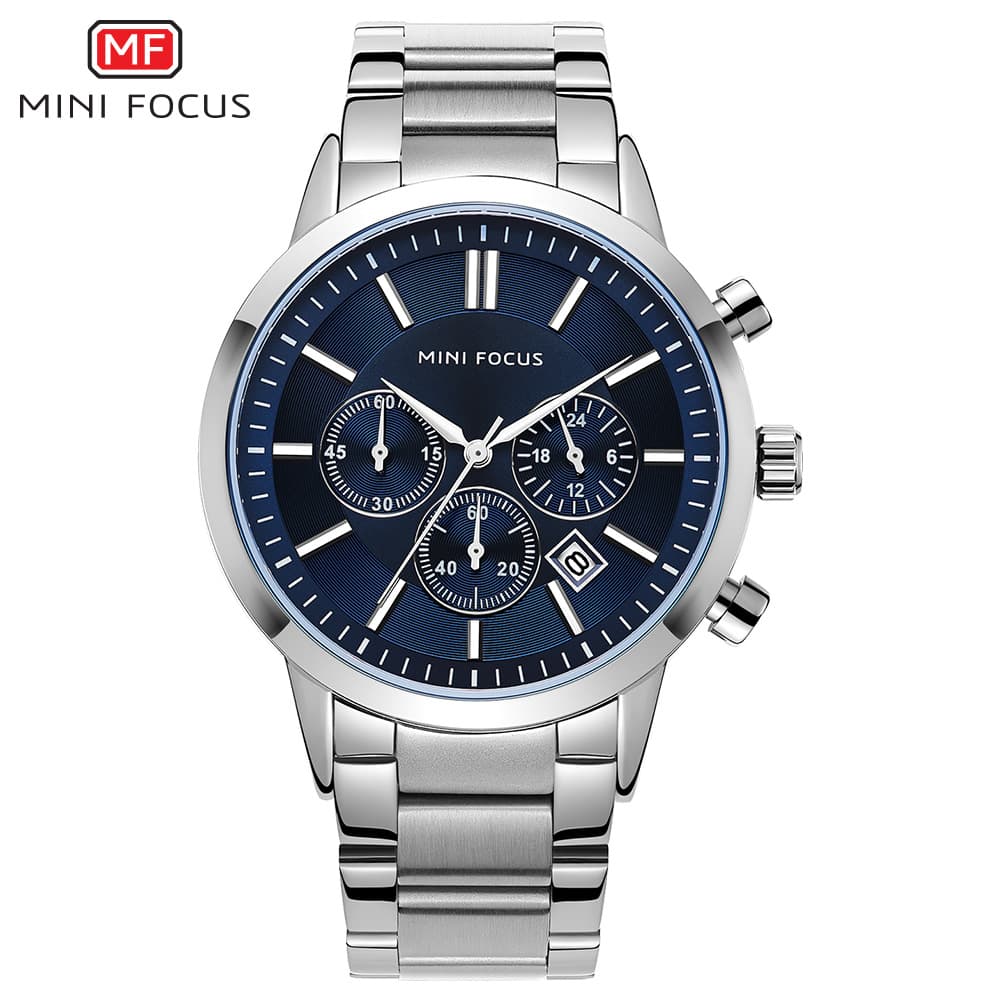 MINI FOCUS brand watch classic business casual men's watch waterproof steel belt men's watch 0188G 3