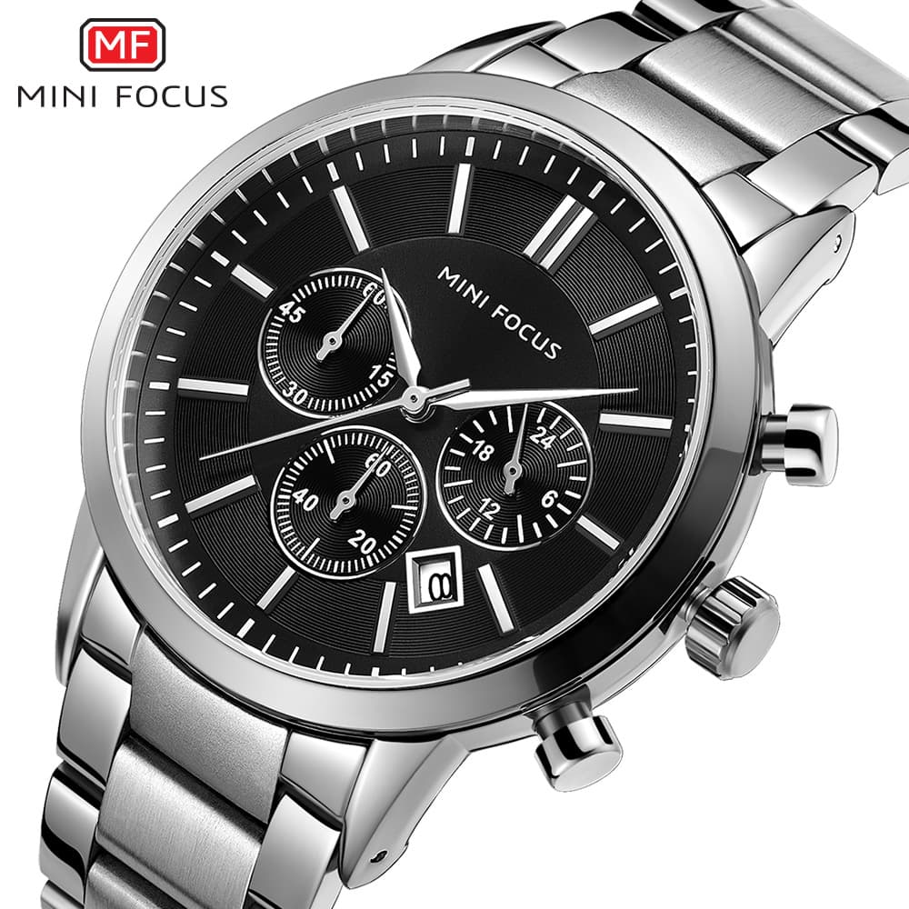 MINI FOCUS brand watch classic business casual men's watch waterproof steel belt men's watch 0188G 4