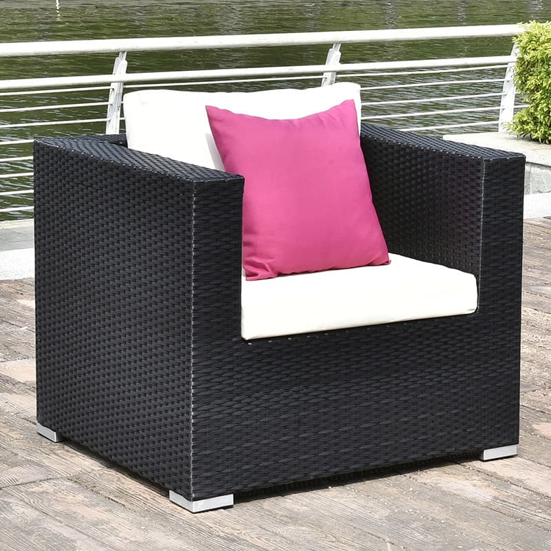 Outdoor courtyard rattan sofa coffee table combination casual garden villa villa rattan furniture selection project single sofa chair 2