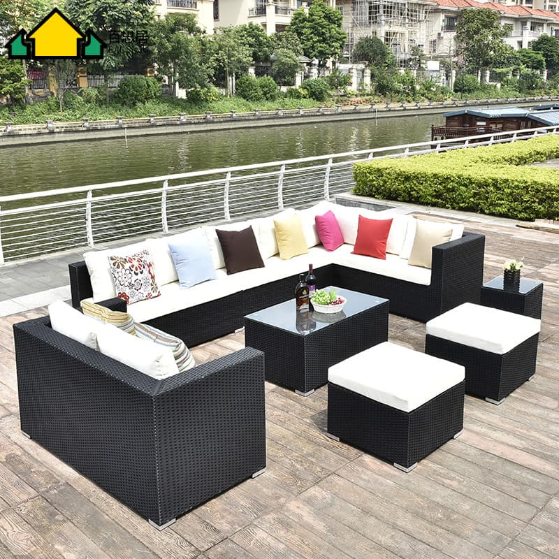 Outdoor courtyard rattan sofa coffee table combination casual garden villa villa rattan furniture selection project single sofa chair 1