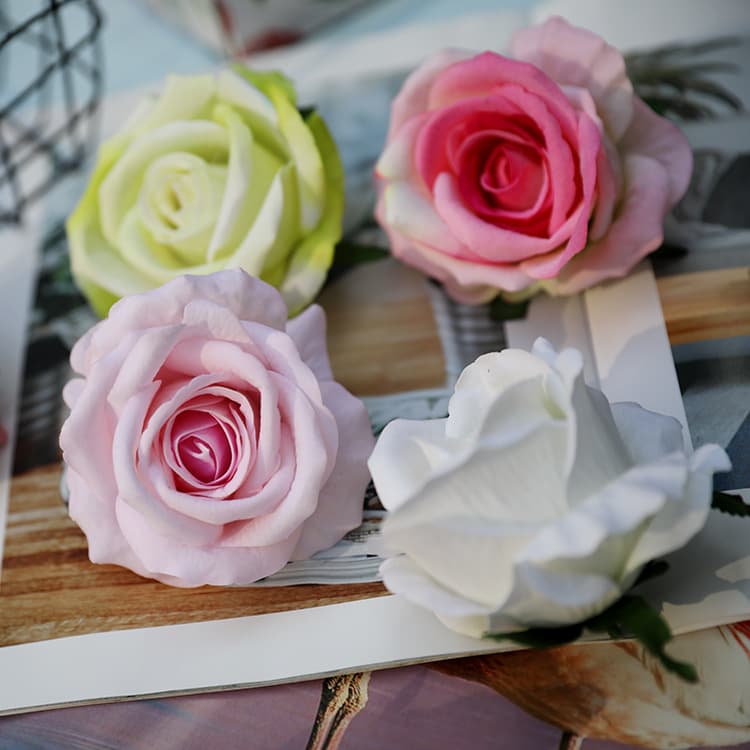 Foreign trade velvet rose silk flower wedding wedding bouquets of bouquets, artificial flowers, roses, multi -color wholesale 4
