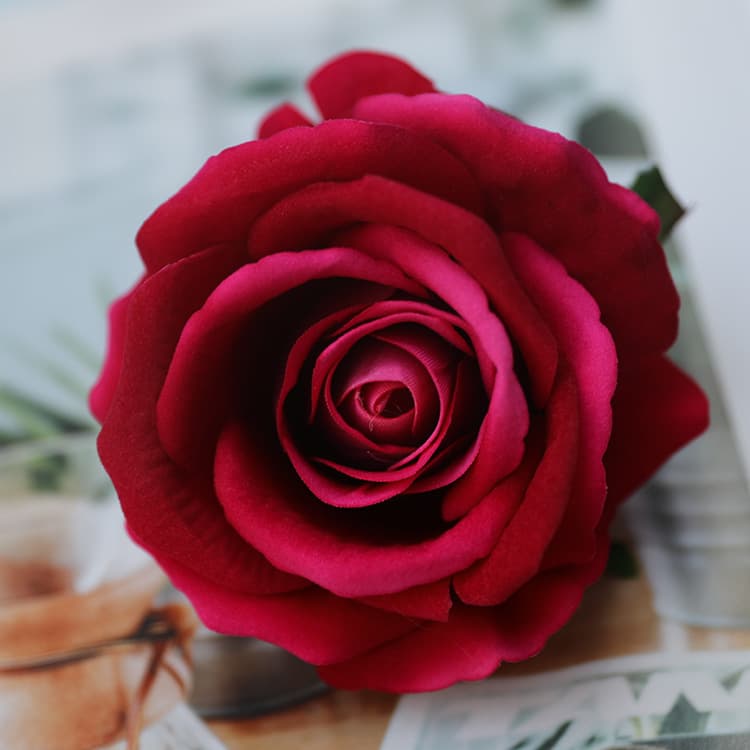 Foreign trade velvet rose silk flower wedding wedding bouquets of bouquets, artificial flowers, roses, multi -color wholesale 6
