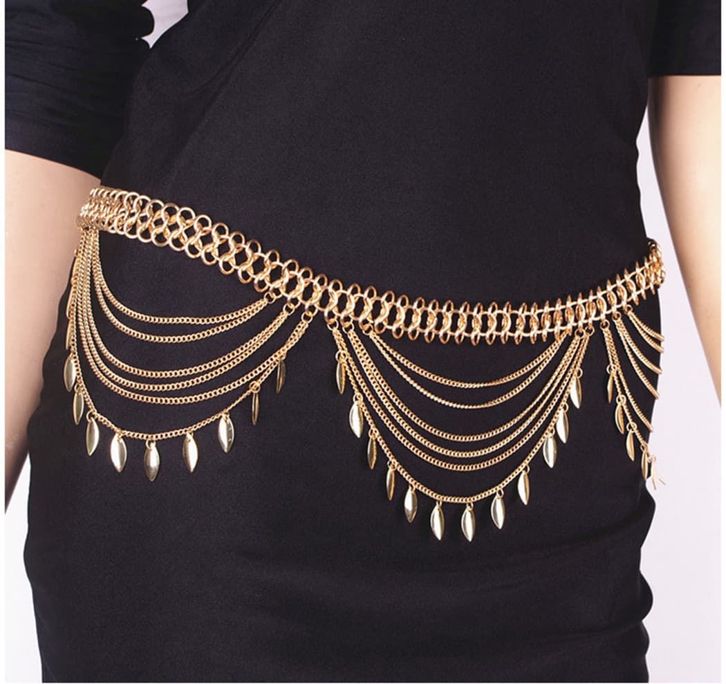 Metal sexy accessory with tassels, boho style 2