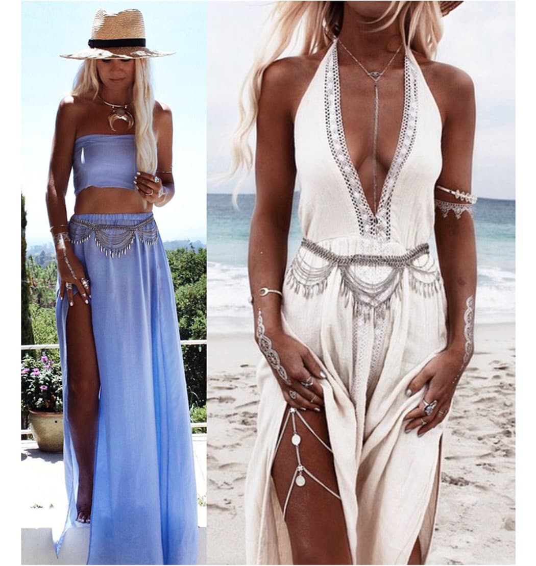 Metal sexy accessory with tassels, boho style 1