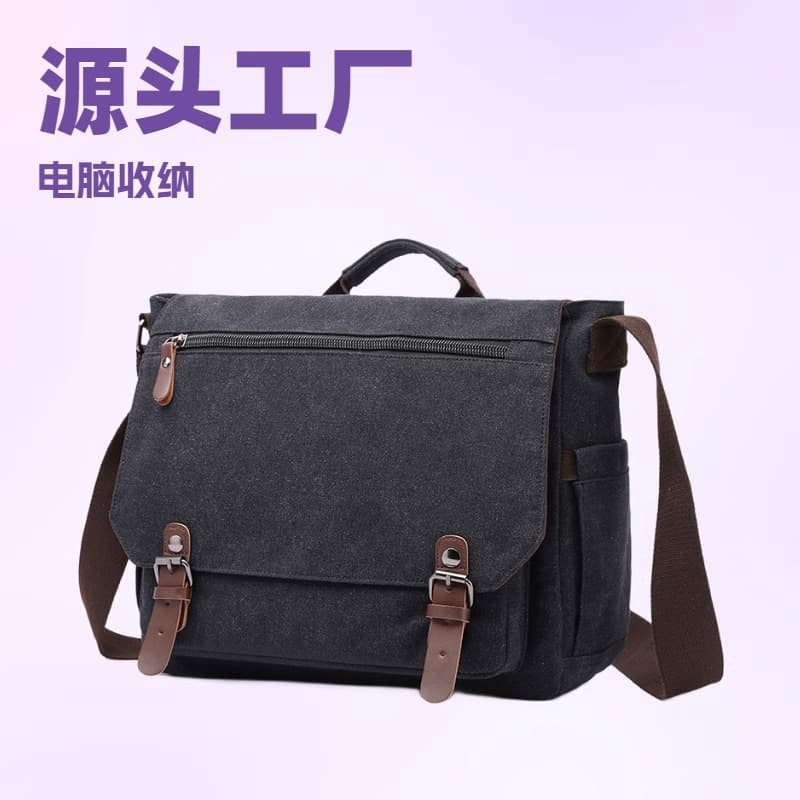 Mugu's new public document bag hand -cross -men canvas business wind public document business briefcase wholesale 1
