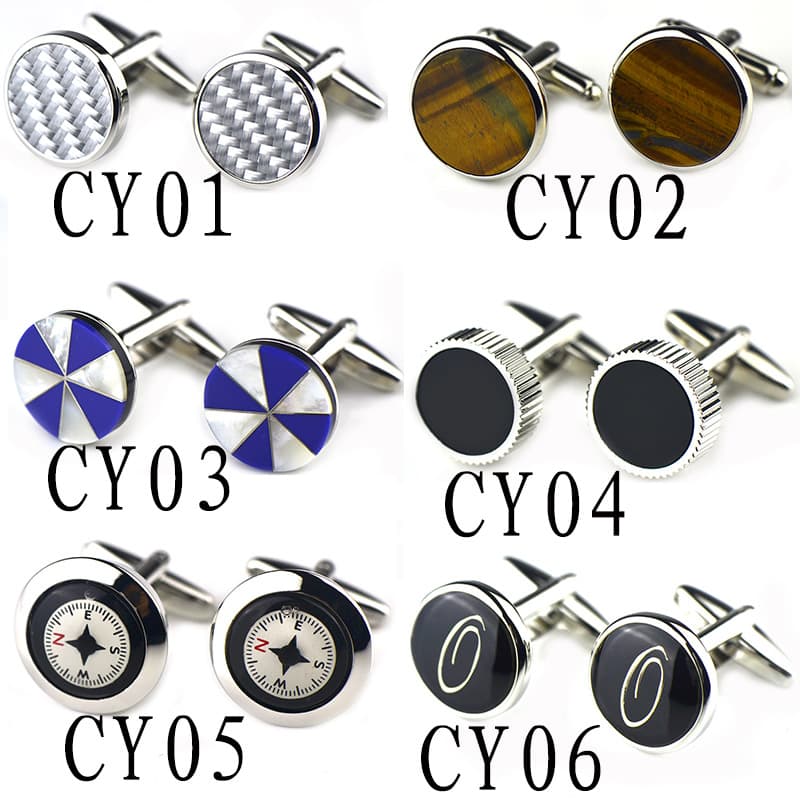 2019 new French sleeve agate gem carbon fiber guideline pin sleeve nail French shirt bufflinks 2