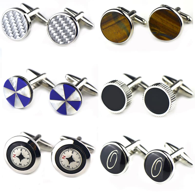 2019 new French sleeve agate gem carbon fiber guideline pin sleeve nail French shirt bufflinks