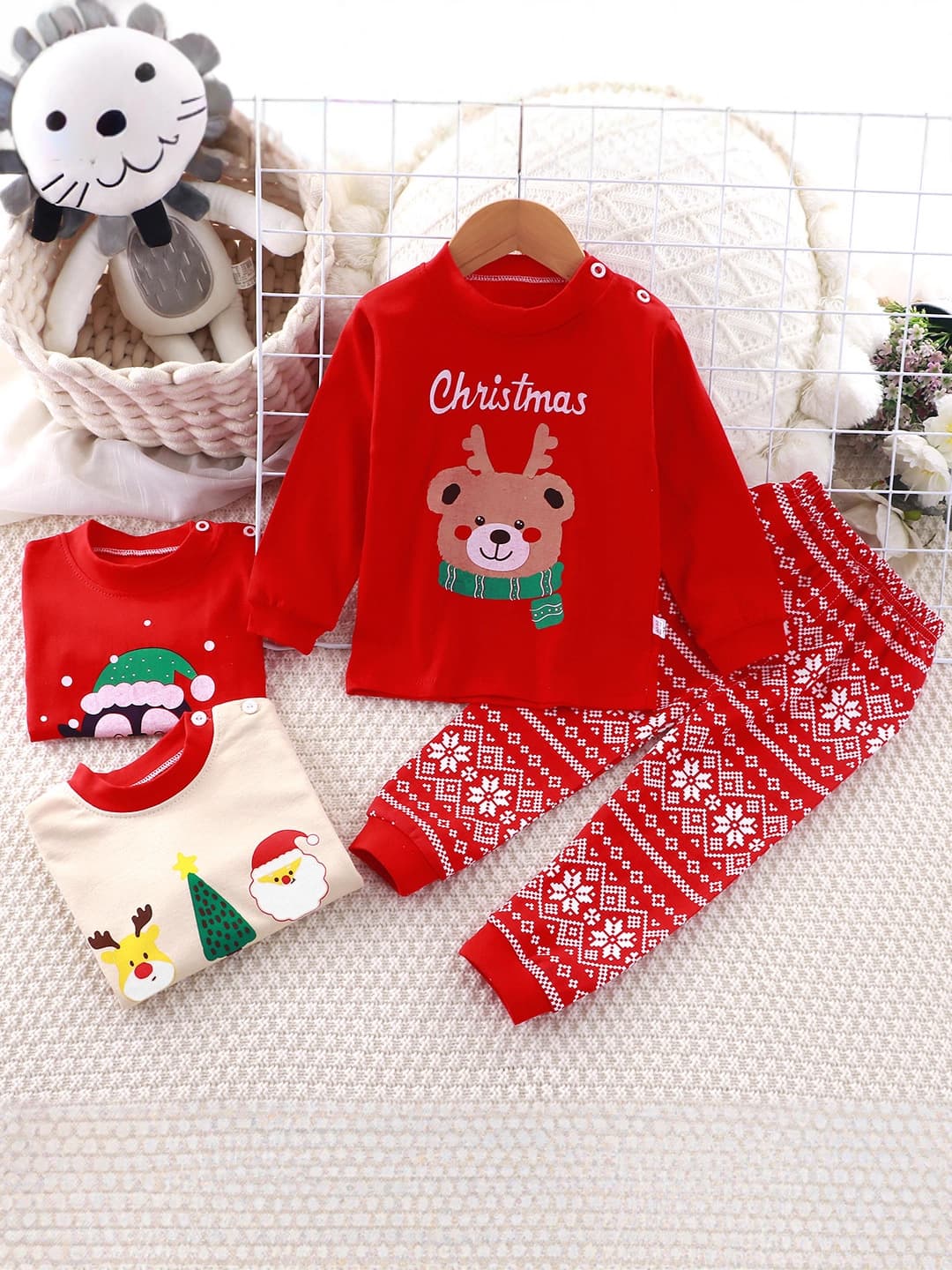 (Wholesale), cotton children's set, autumn pijama for boys girl's, thermal underwear, children's clothing 2