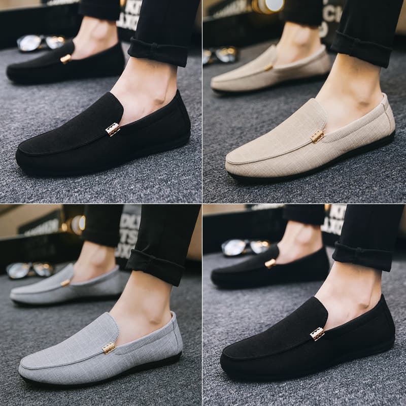 2025 Summer Cloth Shoes Beanie Shoes Men's Casual Shoes Korean Style Trendy Lazy Slip-On Canvas Shoes Size 45 Men's Shoes 4