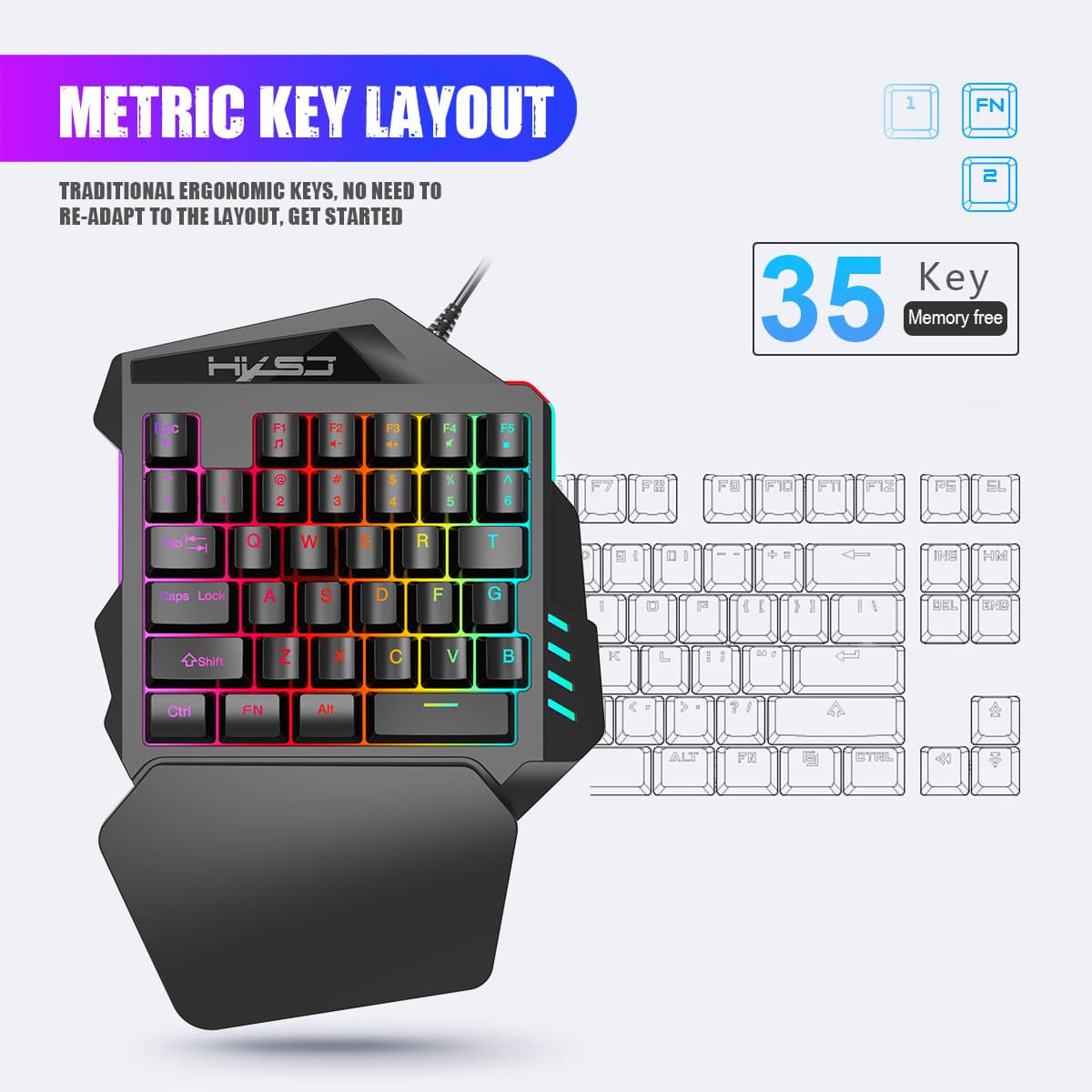 35 -key film colorful one -handed game keyboard Xiaobiao handicap together with manufacturer to eat chicken suits spot 4
