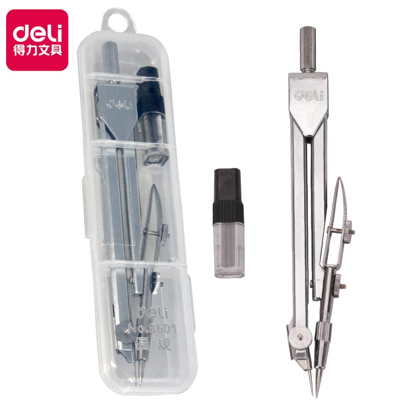 Deli 8601 Circle Lead Core 2 -piece Set Metal Students Use Drawing to Measure Learning Stationery Engineering Design