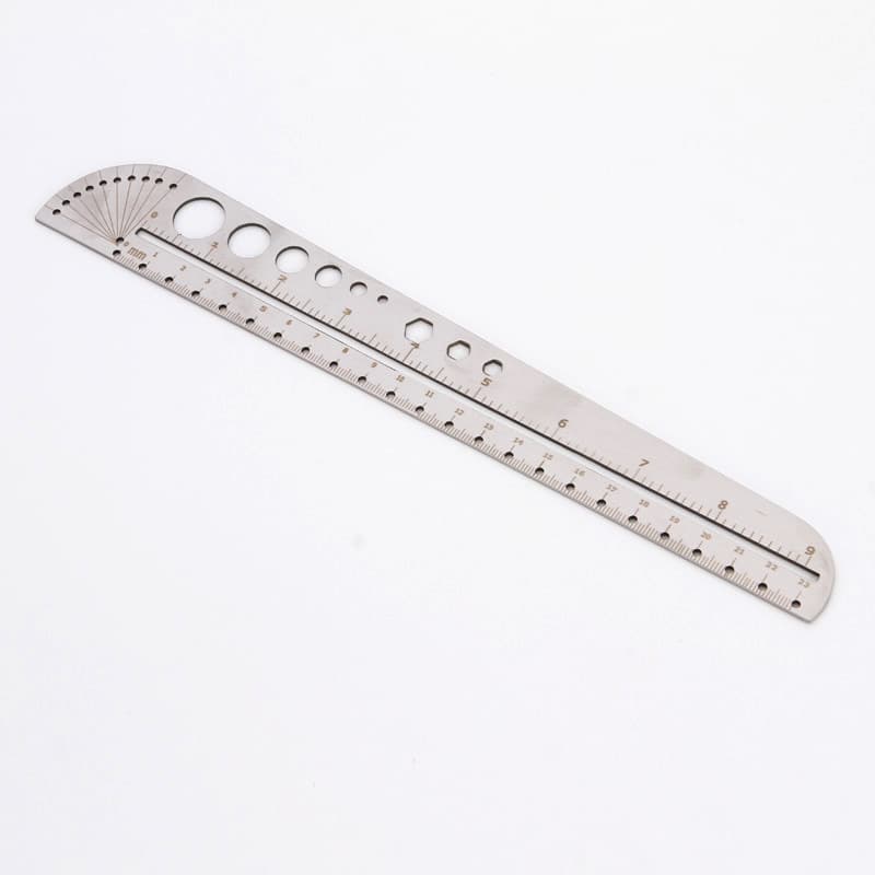 Large multifunctional stainless steel tool scale ruler office circle -in -stricken corner inner hexagon EDC outdoor tool 2