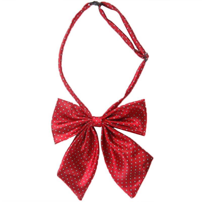 Linghua Girl Striped Tie Kaishi Bank collar red, yellow, blue stripes, tattoo, fashion decorative bow knot 5