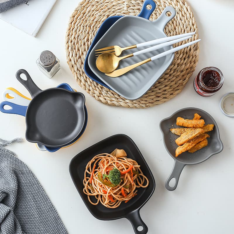 Ins Nordic breakfast Western food dish baking tray ceramic tableware plate steak household wholesale tray business gift 4