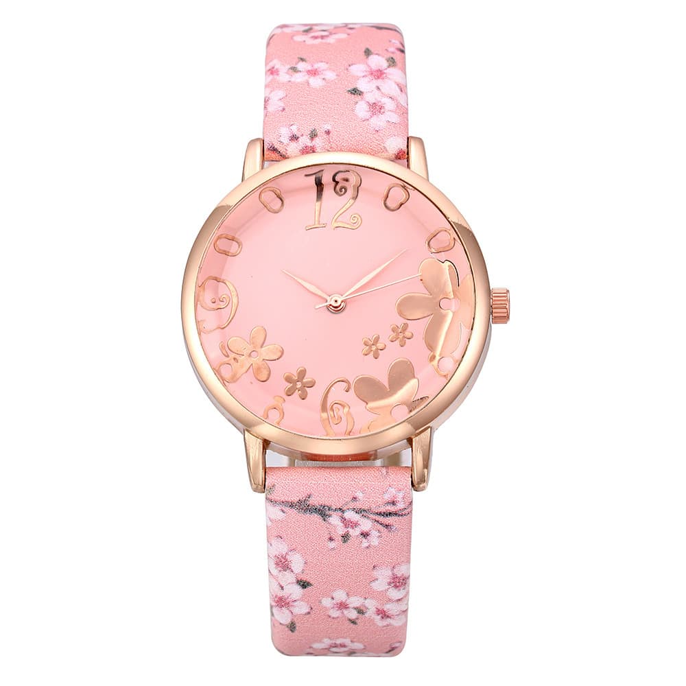 Fashionable dial, polyurethane swiss watch, flowered, city style 5