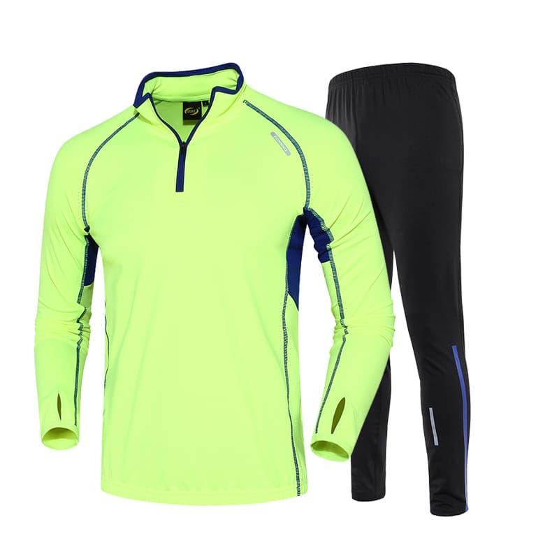 Elastic fleece autumn demi-season set for gym, long-sleeve, trousers, for running, tight 2