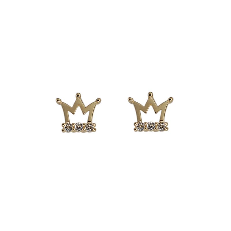 "Fairy Tale Island" mini crown earrings that don't need to be taken off when sleeping, 925 silver needle exquisite daily earrings 5