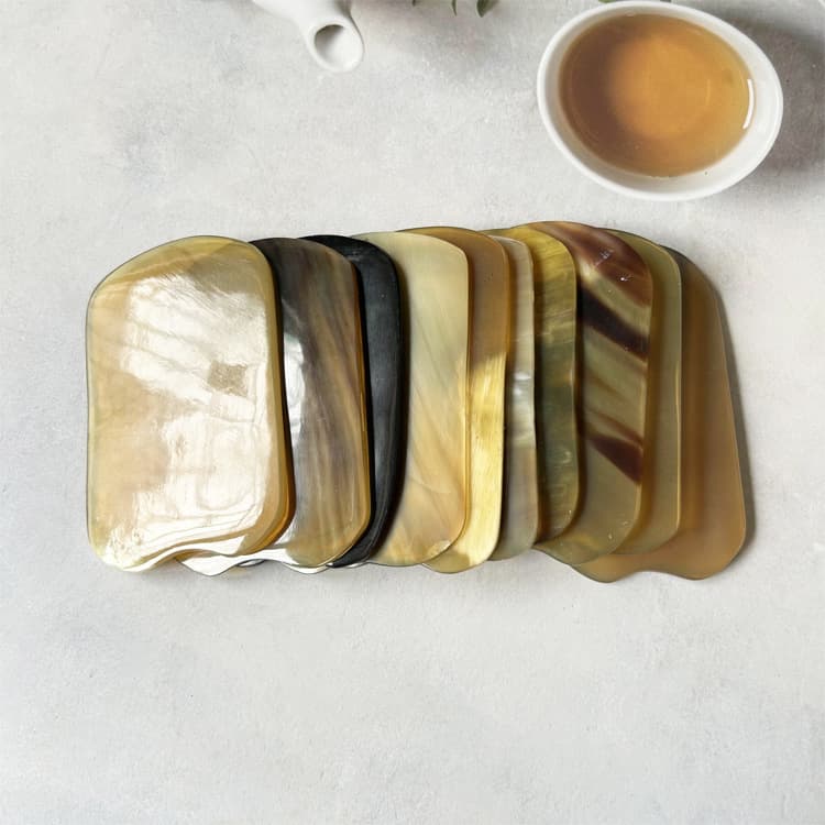 African horn scraping board beef horns dialing ribs massage meridian beauty auxiliary tool 2