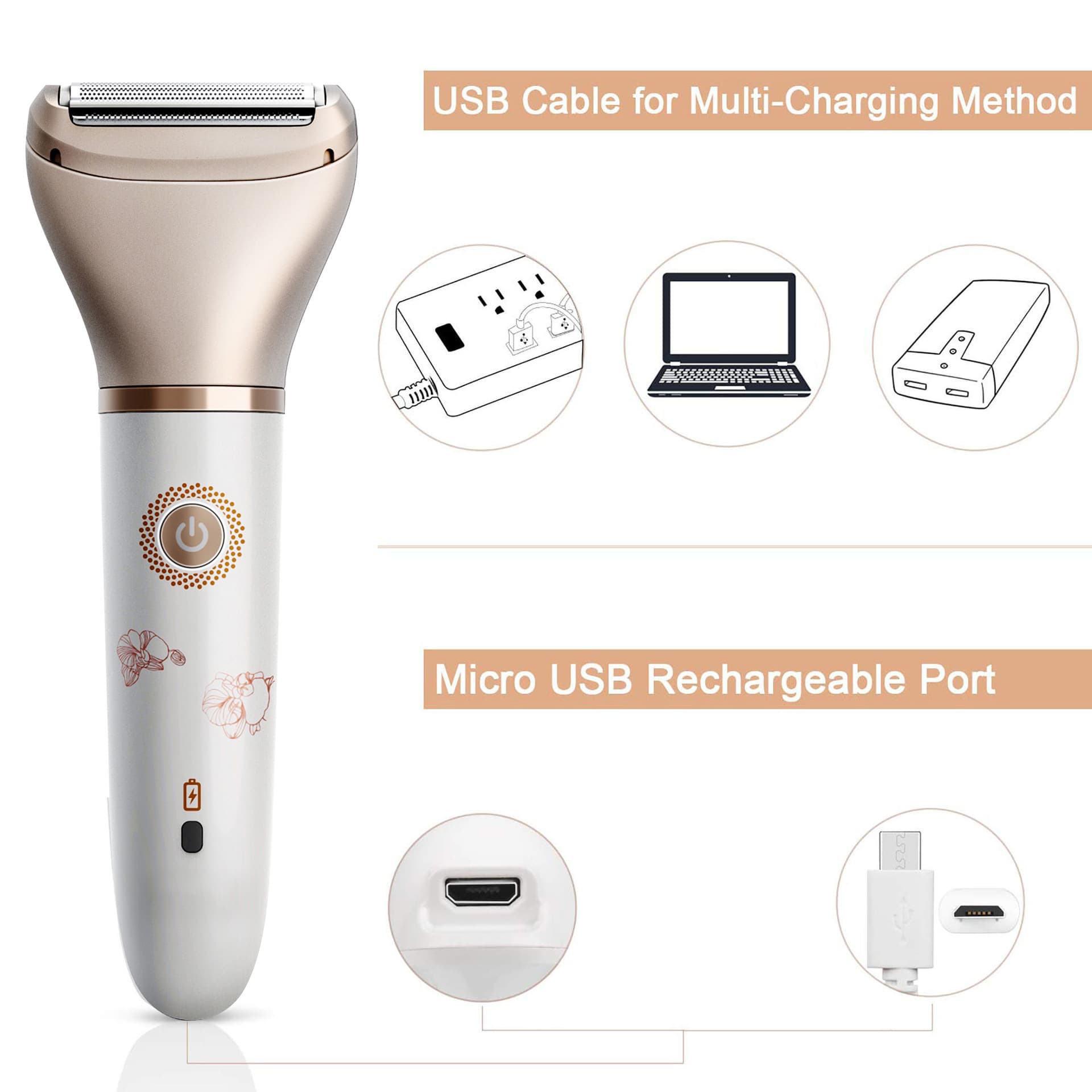 Multifunctional women's epilator two-in-one shaver household hair removal device full body washable private shaver cross-border 4