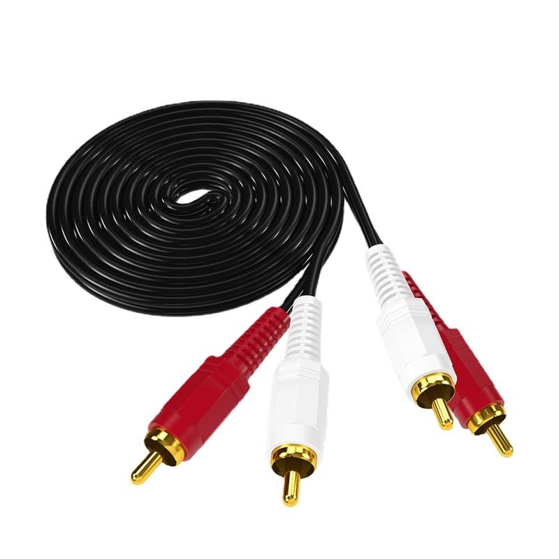 Two pairs of two audio cables red and white double lotus head connection line AV audio and video computer audio speakers are divided into 2RCA audio cable 5