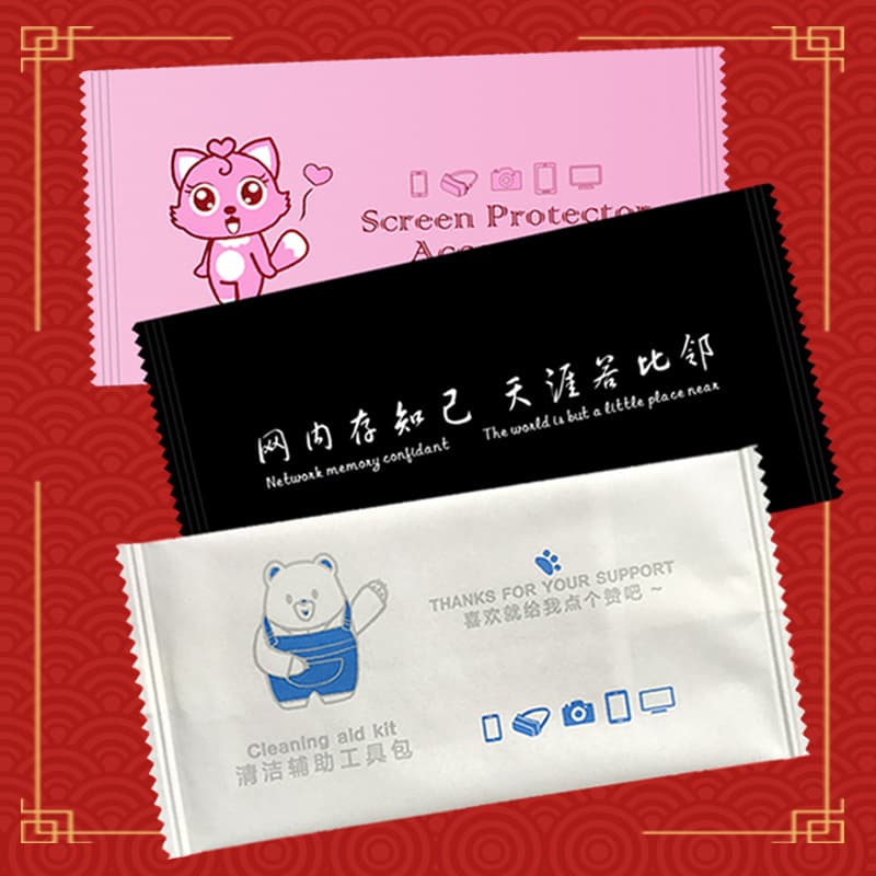 Factory direct sales of dry and humid packs, dust stickers cleaning cloth mobile phone film tools, steel chemical film screen cleaning set