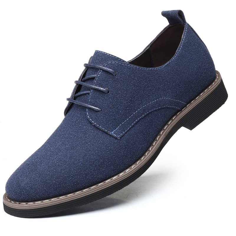 Men's frosted casual round shoes cross -border men's leather shoes lace fashion trend big size men's shoes men shoyes 5