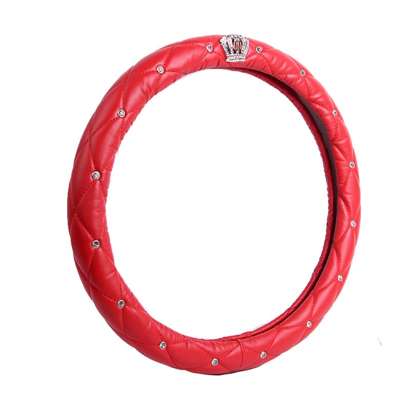 Car steering wheel ladies 2 embroidery inlaid diamond Crown car handle four seasons steering wheel sleeve cross -border supply 5