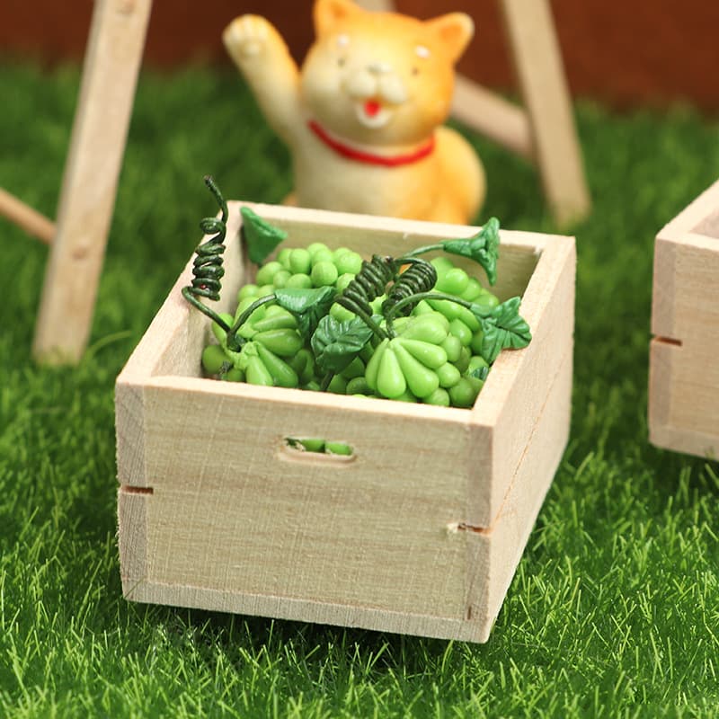 1:12 Doll House MINIATURE FURNITURE Fruit and Vegetable Wooden Box Storage solid wood box 1