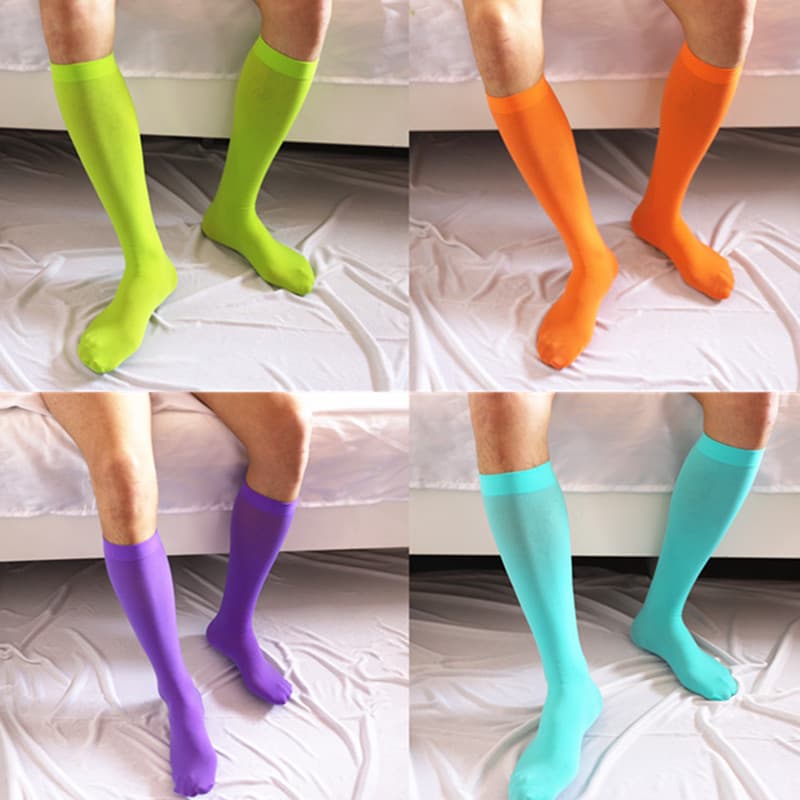 Velvet swan, black white sports knee socks for students, mid-length 2