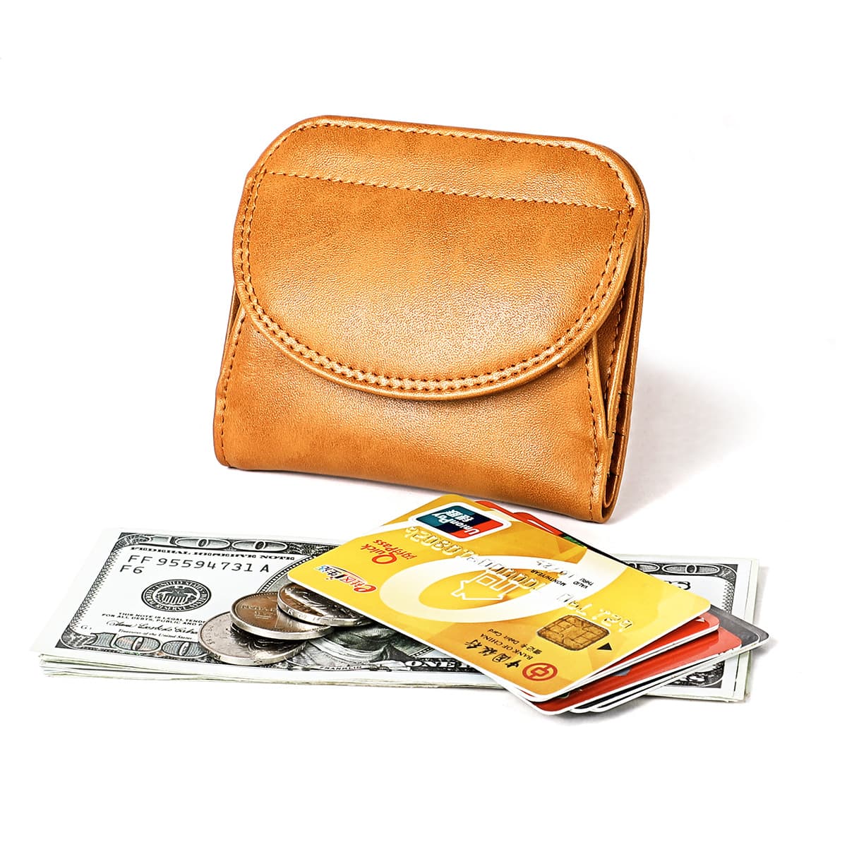 Wallet, shoulder bag, short folding coins, protective bag, genuine leather, 2019, anti-theft, Korean style 4