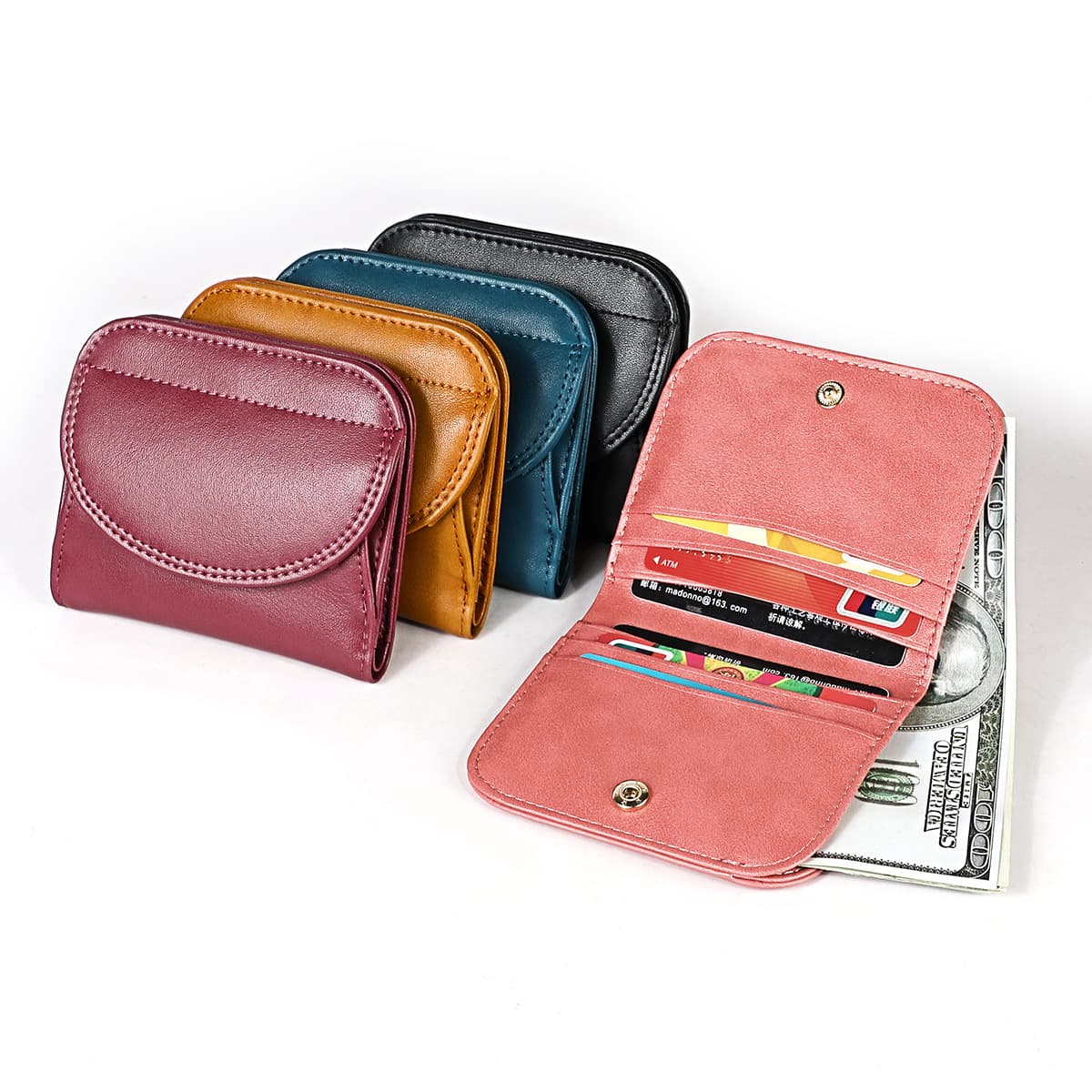 Wallet, shoulder bag, short folding coins, protective bag, genuine leather, 2019, anti-theft, Korean style 1