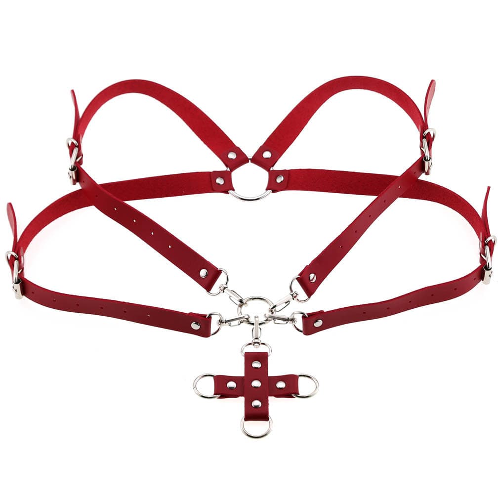 T-shirt, brace, belt, chest strap, suspenders, punk style, tight 5