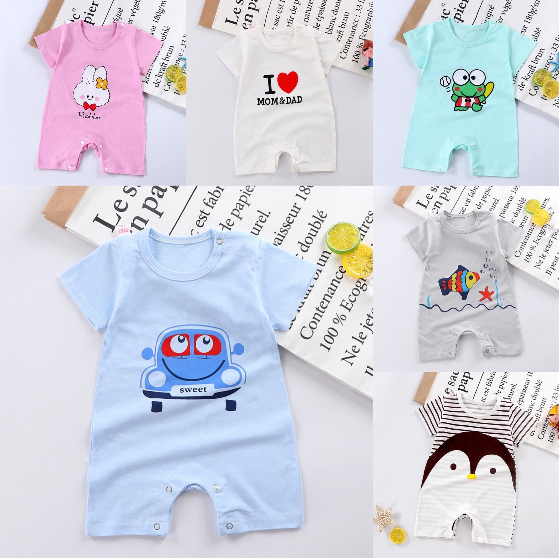 (Wholesale), children's cotton bodysuit for baby, overall for new born 1